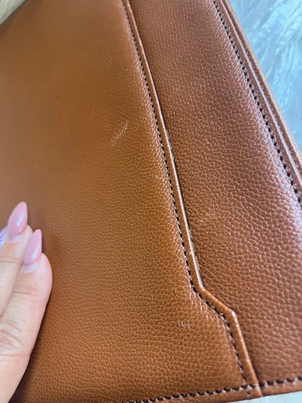 Yves Saint Laurent Tan Leather Zip Clutch with Gold Hardware - Picture 13 of 13